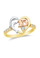marvelous yellow gold cubic zirconia 15 years baby ring